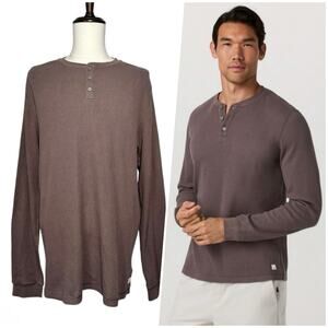 Vuori | Men | Huckleberry Classic Stretch Waffle Knit Long Sleeve Henley | XXL